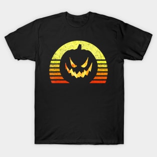 halloween scary evil pumpkin funny pumpkin head T-Shirt